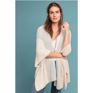 Anthropologie OS Saturday Sunday Eyelash Open Front Sweater Cardigan Poncho